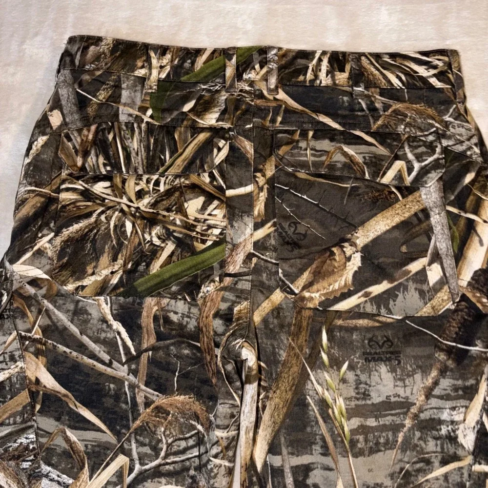 Game Winner Youth XL Realtree Max-5 Camo Cargo Hunting Pants Brown Green Cotton